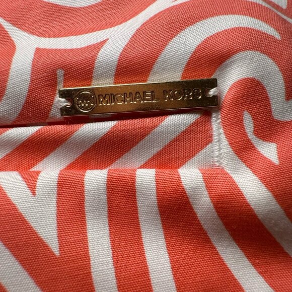 Michael Kors Womens Shorts Size 8 Salmon Pink and White Pattern Great For Summer - Picture 8 of 8